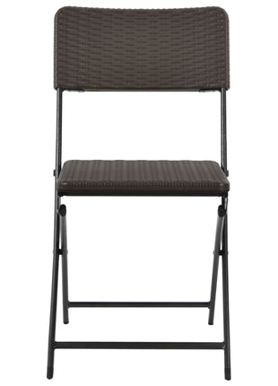 Tuinstoelen inklapbaar 2 st HDPE en staal bruin