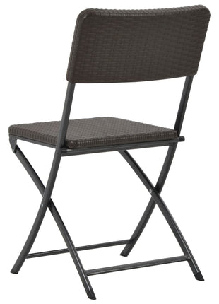 Tuinstoelen inklapbaar 2 st HDPE en staal bruin