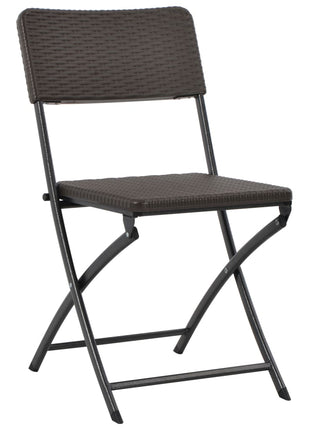 Tuinstoelen inklapbaar 4 st HDPE en staal bruin