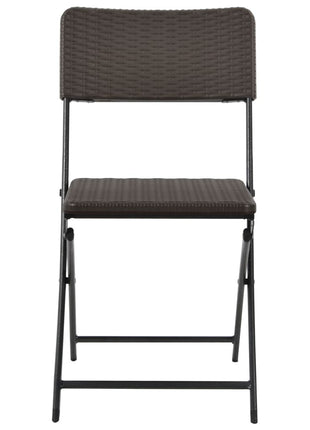 Tuinstoelen inklapbaar 4 st HDPE en staal bruin