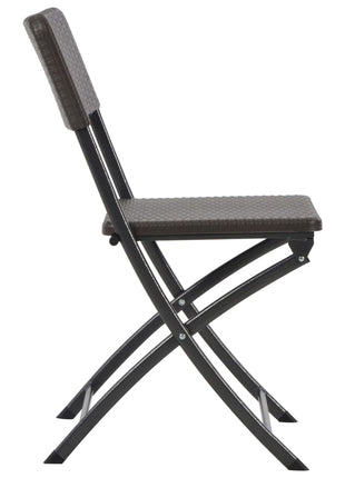 Tuinstoelen inklapbaar 4 st HDPE en staal bruin