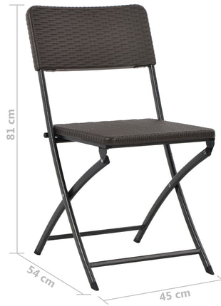 Tuinstoelen inklapbaar 4 st HDPE en staal bruin