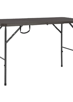 Tuintafel Inklapbaar Rattan Look 120X60X74 Cm Hdpe Bruin