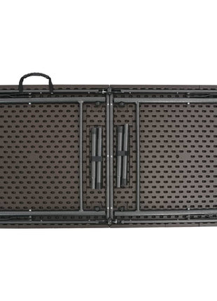 Tuintafel Inklapbaar Rattan Look 120X60X74 Cm Hdpe Bruin