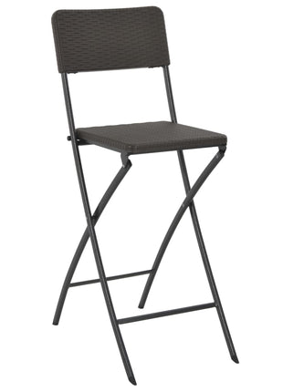Barstoelen inklapbaar 2 st rattan look HDPE en staal bruin