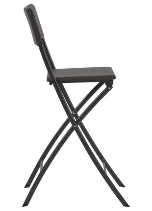 Barstoelen inklapbaar 2 st rattan look HDPE en staal bruin