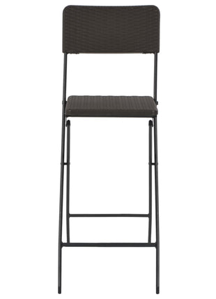 Barstoelen inklapbaar 2 st rattan look HDPE en staal bruin