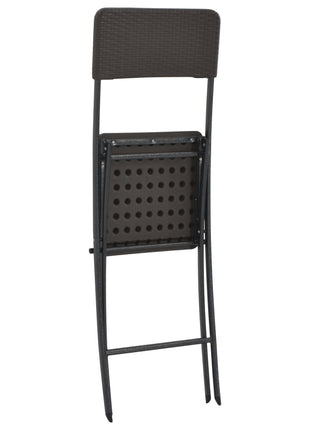 Barstoelen inklapbaar 2 st rattan look HDPE en staal bruin
