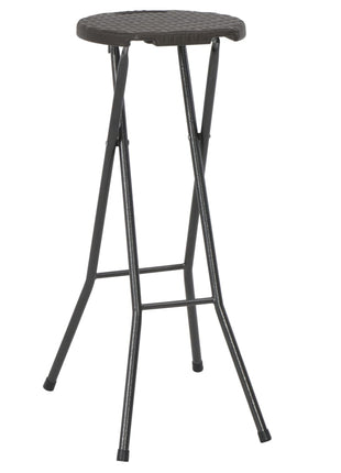 Barkrukken inklapbaar 2 st rattan look HDPE en staal bruin