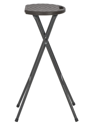 Barkrukken inklapbaar 2 st rattan look HDPE en staal bruin