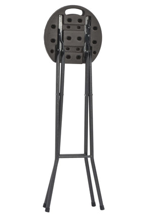 Barkrukken inklapbaar 2 st rattan look HDPE en staal bruin