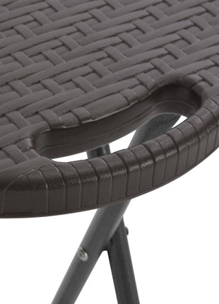 Barkrukken inklapbaar 2 st rattan look HDPE en staal bruin