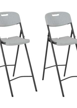 Barstoelen inklapbaar 2 st HDPE en staal wit