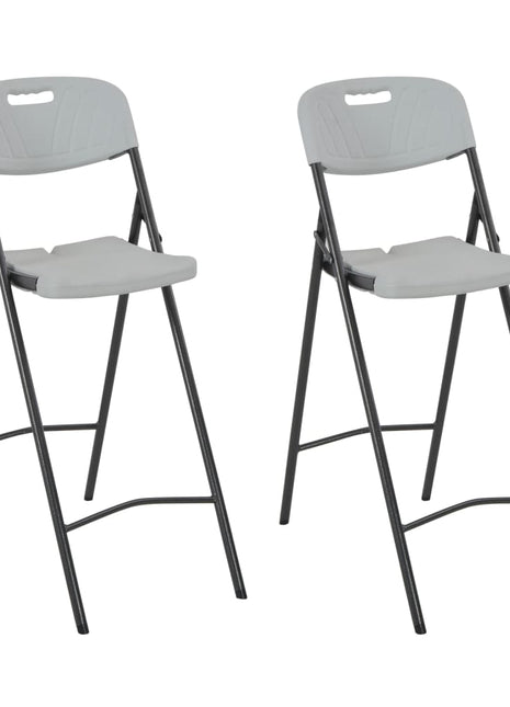 Barstoelen inklapbaar 2 st HDPE en staal wit