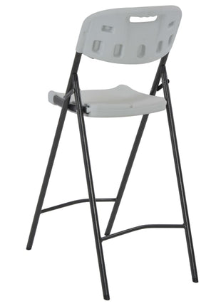 Barstoelen inklapbaar 2 st HDPE en staal wit
