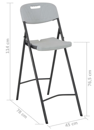 Barstoelen inklapbaar 2 st HDPE en staal wit