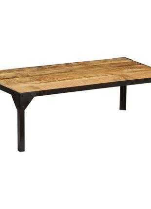 Salontafel 110 Cm Massief Ruw Mangohout En Staal