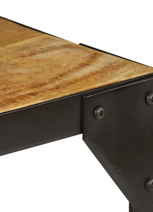 Salontafel 110 Cm Massief Ruw Mangohout En Staal