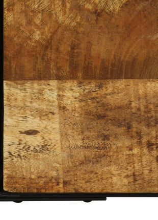 Salontafel 110 Cm Massief Ruw Mangohout En Staal