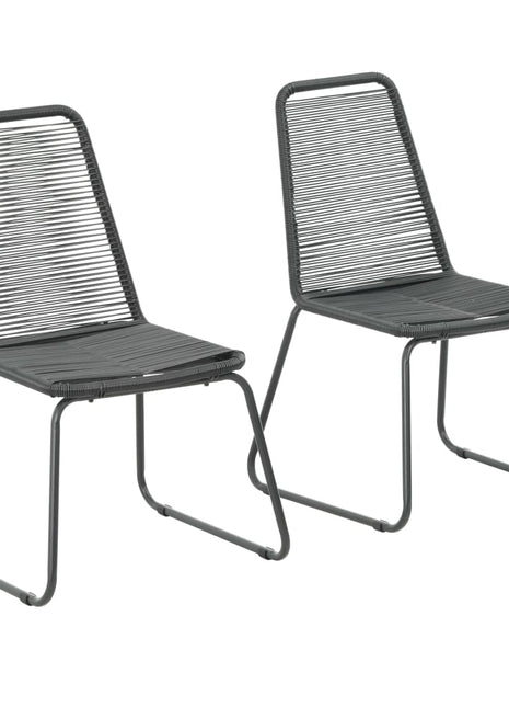 Tuinstoelen 2 st poly rattan zwart