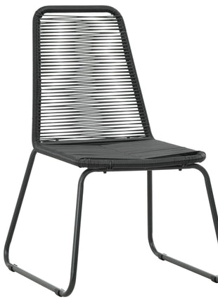 Tuinstoelen 2 st poly rattan zwart