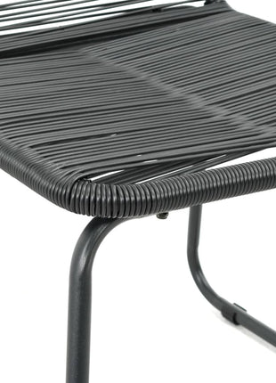 Tuinstoelen 2 st poly rattan zwart