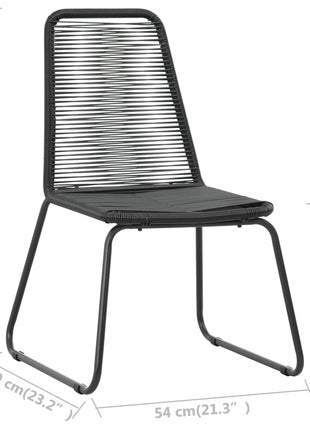 Tuinstoelen 2 st poly rattan zwart
