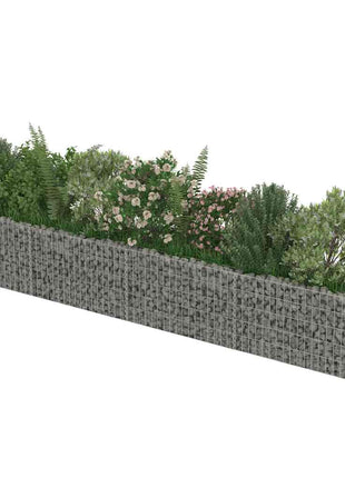Gabion plantenbak verhoogd 360x50x50 cm gegalvaniseerd staal