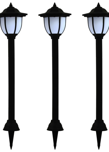 LED-solarlampen zwart 3 st