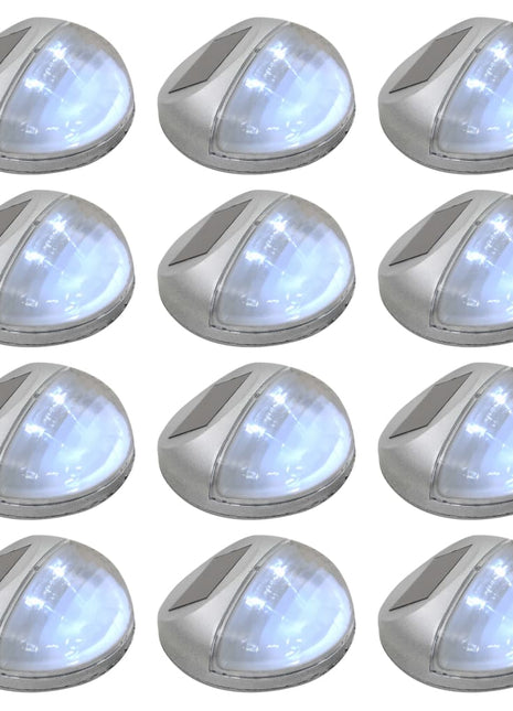 LED-wandlampen solar rond zilver 12 st