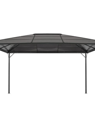 Prieel Met Dak 4X3X2,6 M Aluminium Zwart