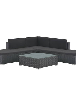 Loungeset Met Kussens Poly Rattan
