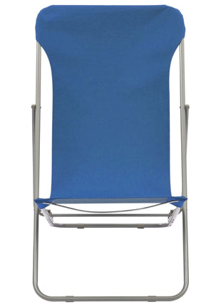 Strandstoelen inklapbaar 2 st staal en oxford stof blauw