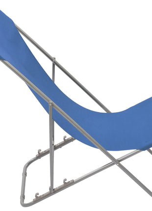 Strandstoelen inklapbaar 2 st staal en oxford stof blauw