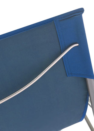 Strandstoelen inklapbaar 2 st staal en oxford stof blauw