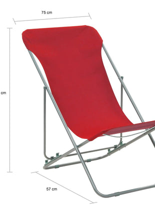 Strandstoelen inklapbaar 2 st staal en oxford stof rood