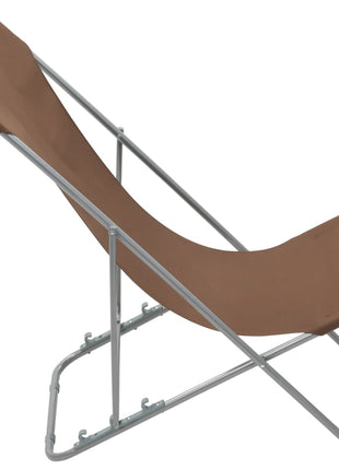 Strandstoelen inklapbaar 2 st staal en oxford stof bruin