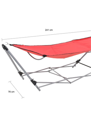 Hangmat met inklapbare standaard rood