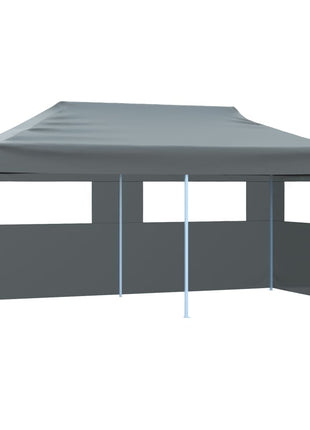 Partytent Pop-Up Inklapbaar Met Zijwanden 3X6 M Antraciet