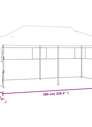 Partytent Pop-Up Inklapbaar Met Zijwanden 3X6 M Antraciet