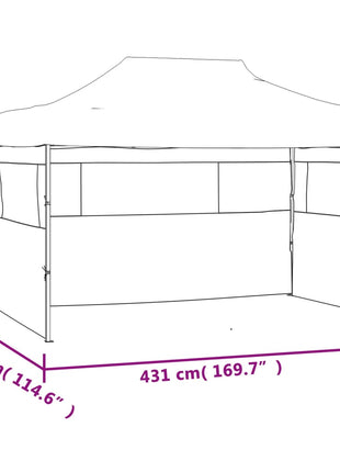 Vouwtent Met 3 Wanden 3X4,5 M
