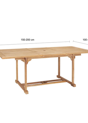 Tuintafel Verlengbaar 150- Massief Teakhout
