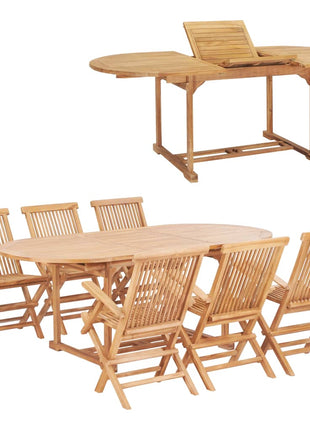 7-Delige Tuinset 150-200X100X75 Cm Massief Teakhout