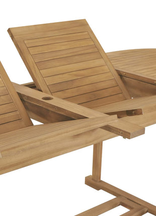 9-Delige Tuinset 180-280X100X75 Cm Massief Teakhout