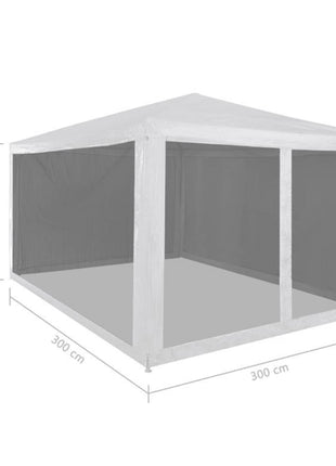 Partytent met 4 mesh zijwanden 3x3 m