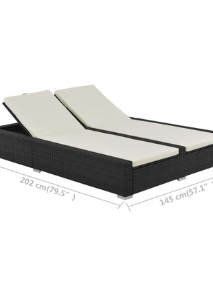 Ligbed Tweepersoons Poly Rattan