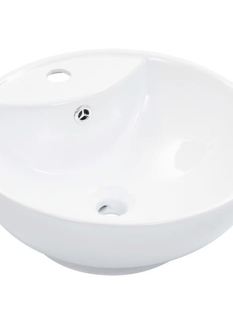 Wastafel met overloop 46,5x18 cm keramiek wit
