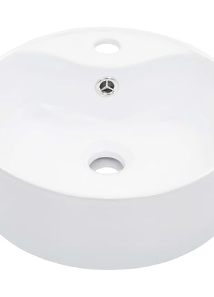 Wastafel met overloop 36x13 cm keramiek wit
