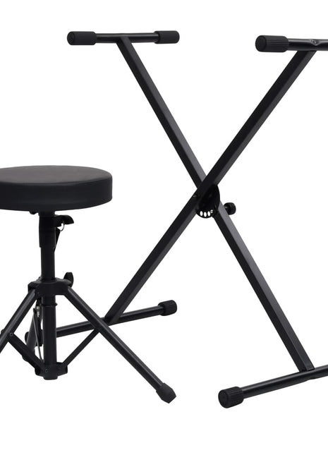 Keyboardstandaard en -kruk zwart