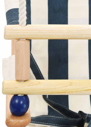 Babyschommel met veiligheidsgordel katoen hout blauw